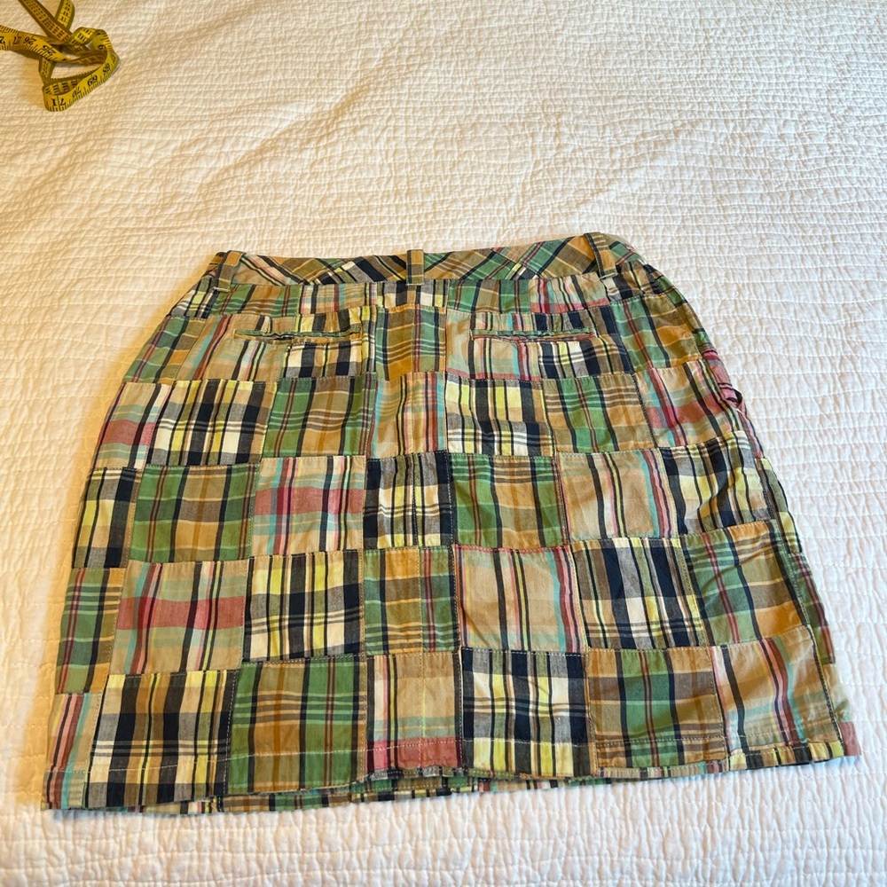 Cape Madris Plaid Patchwork Skirt - Multicolor